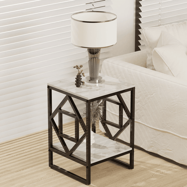 Stone Top End Table