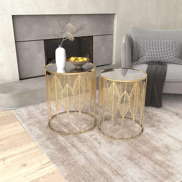 Gold End Tables Set of 2 