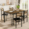 Astoria Solid Wood Dining Set in Brown - 5-Piece Dining Room Table and Chairs