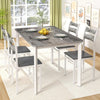 Astoria Solid Wood Dining Set in Gray - 5-Piece Dining Room Table and Chairs